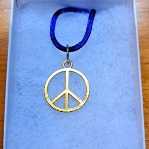 Gold Peace Sign Necklace
